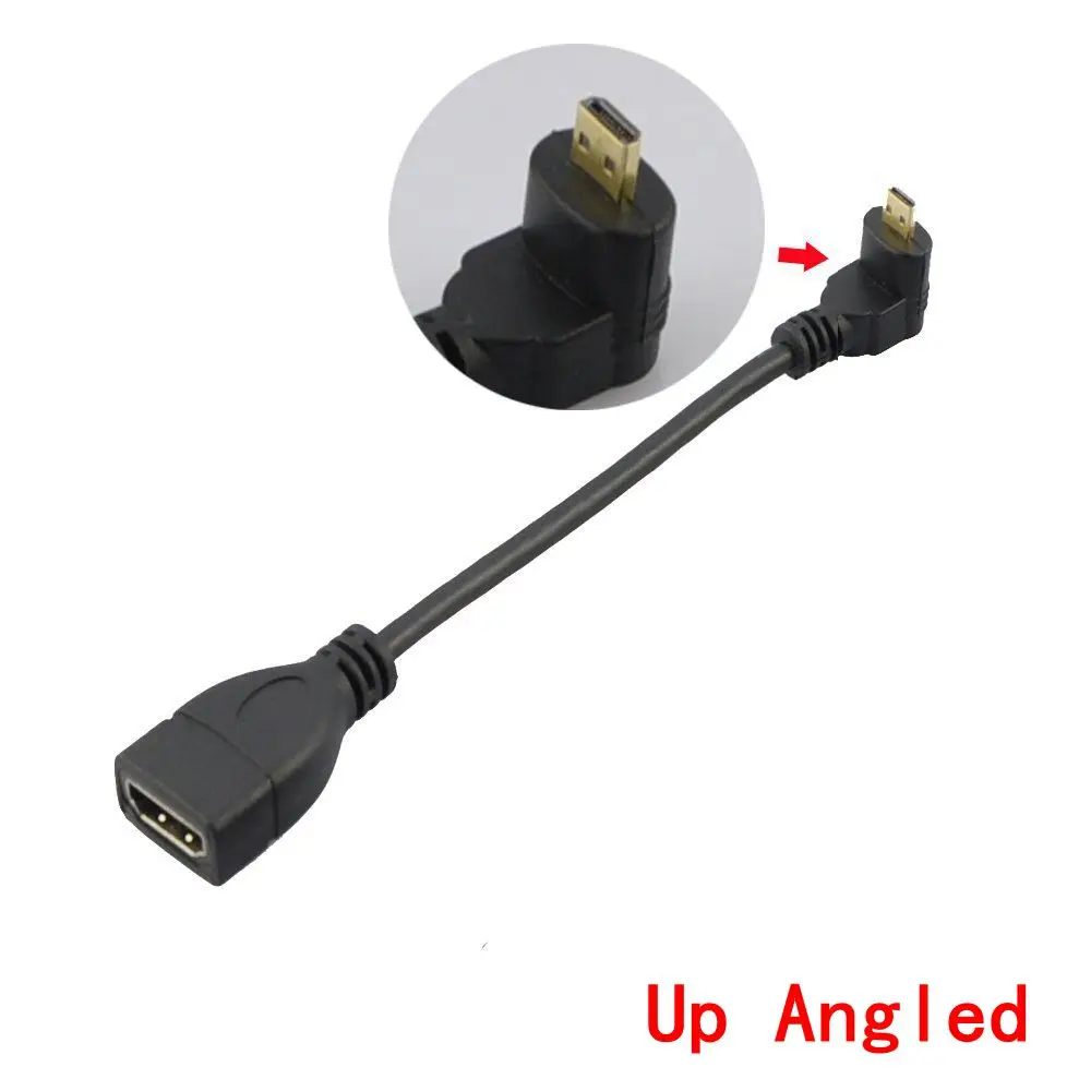 Кабель HDMI Micro hdmi 90 градусов правый угол штекер гнездо вверх и вниз влево HDTV для