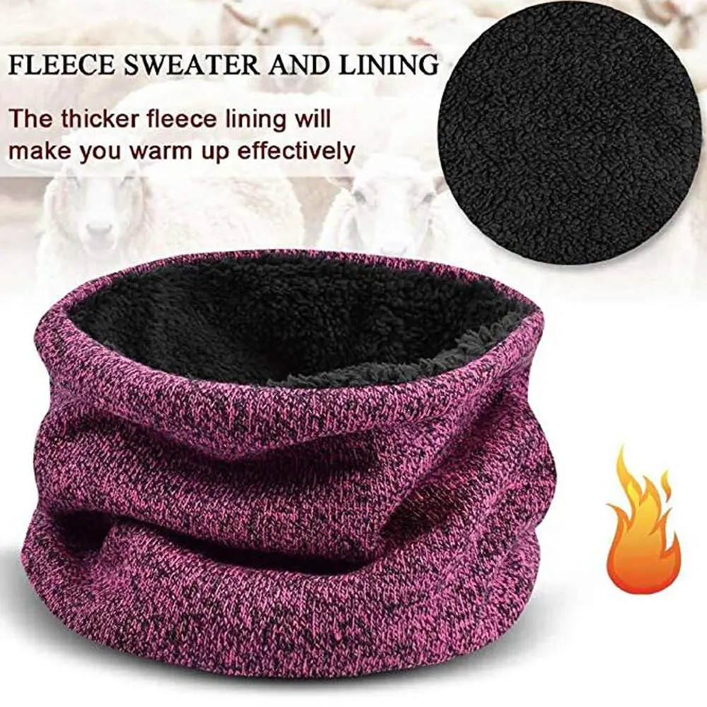 Унисекс для мужчин и женщин теплая вязаная Вязаная Шапка бини бесконечный шарф