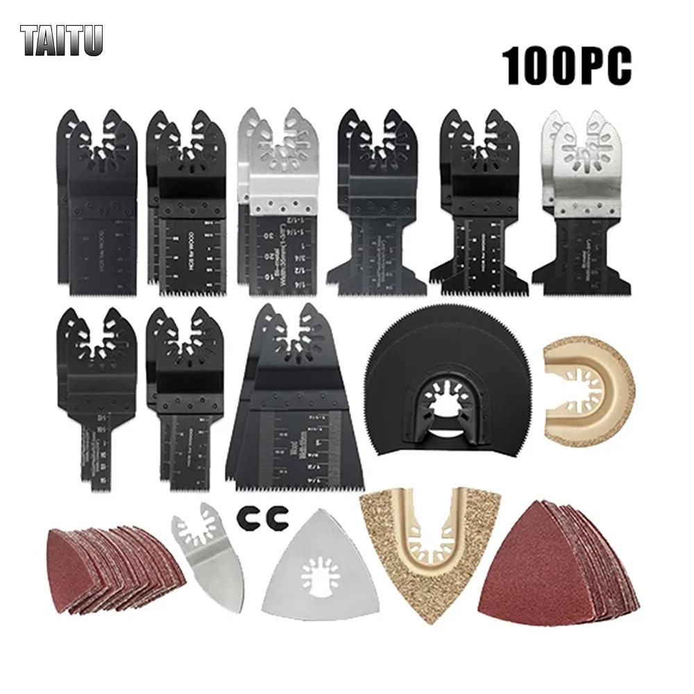 

100Pcs Saw Blades Universal Oscillating High Carbon Steel Cutting Tool For Wood Processing Pvc Saw Accessories Sanding Sandpaper