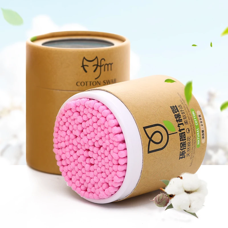 200 шт./кор. древесины ватные тампоны уши и набором инструментов для чистки зубная
