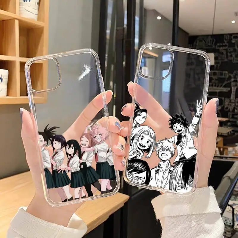 

My hero academia Phone Case For iphone 13 12 11 8 7 plus mini x xs xr pro max Transparent soft