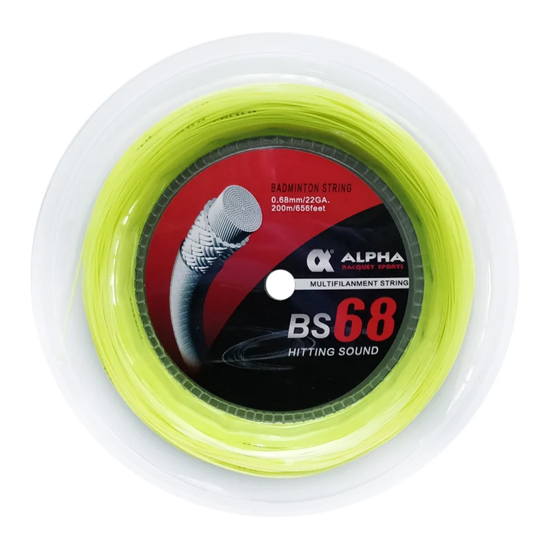 1 Reel Alpha BS68 0.68mm 200m badminton string good hitting sound racket control nylon strings | Спорт и развлечения