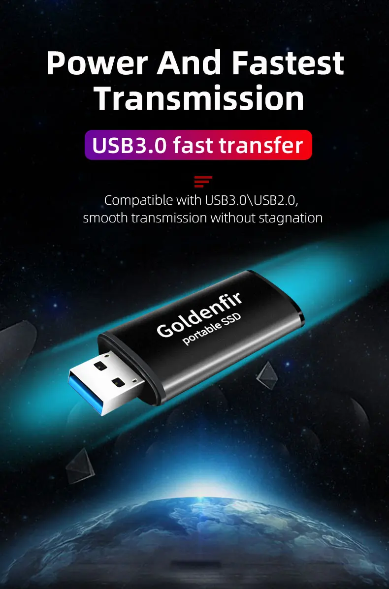 Goldenfir супер высокая скорость Портативный SSD USB 3,0 64 Гб 128 ГБ 256 512 1 ТБ внешний твердотельный накопитель