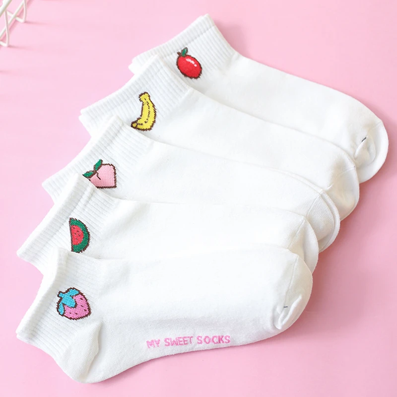 New Fashion Harajuku Women Cotton Long Socks Japanese Novelty Cute Fruit Pattern Hiphop Solid Cool Winter Hot|Носки| |