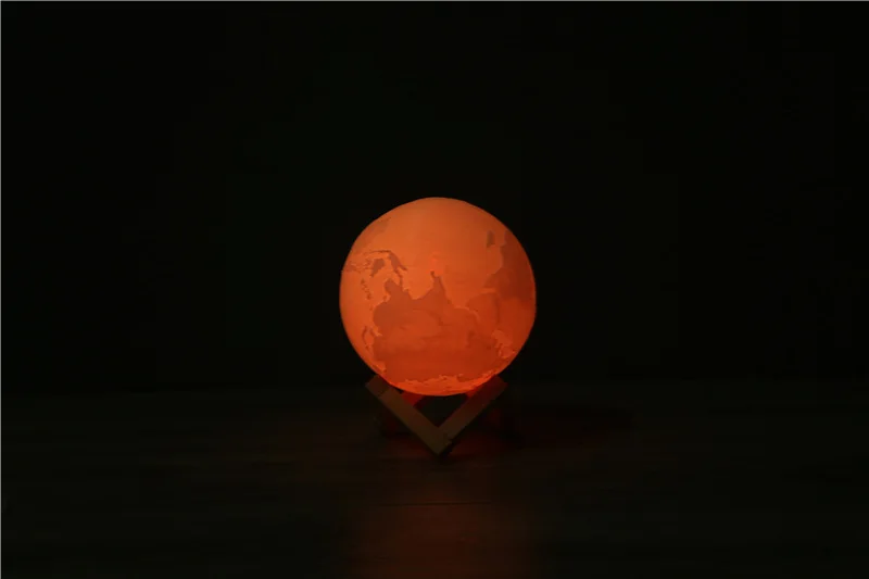 3-D печать земля лунный свет зарядка ночник светодиодный светильник 2-color Touch 16-color пульт дистанционного управления украшение дома креативный подарок