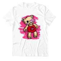 high quality summer fashion 100 cotton o neck t shirts cute kawaii teddy bear broken heart print t shirt womens plus size tops
