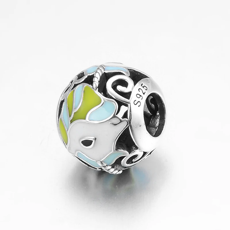 Креативный 925 пробы Серебряный благоприятный цельный олень круглый