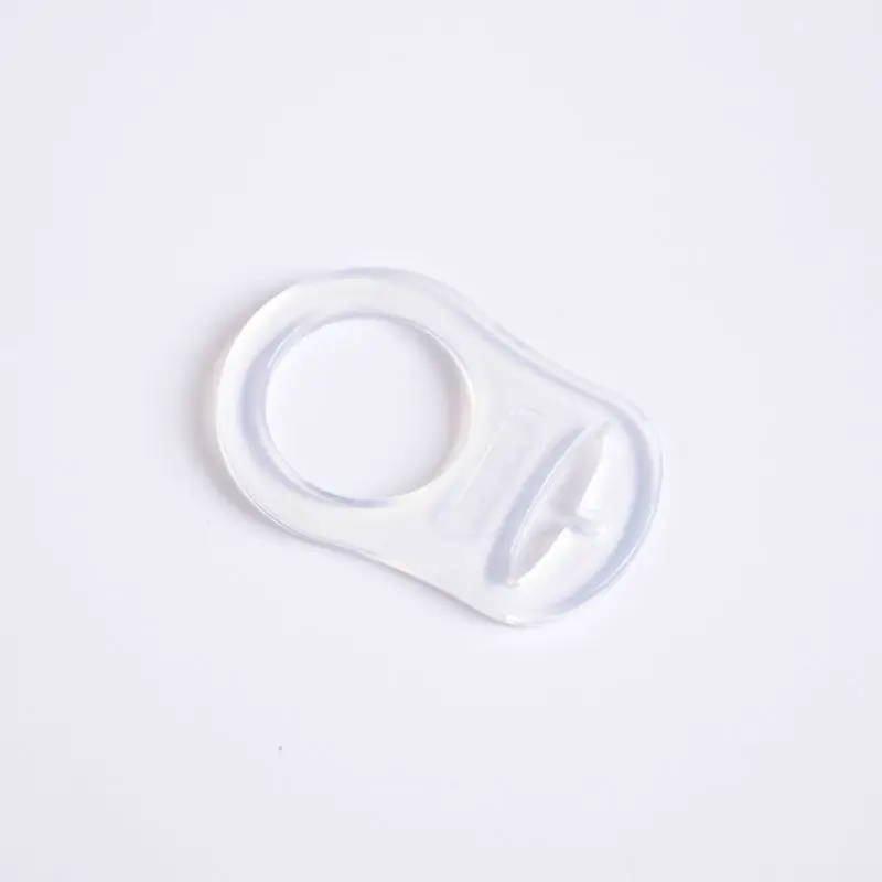 Anillo de bot&oacute;n de silicona transparente para chupete, adaptador de Clip para chupete, 12 Uds.-4