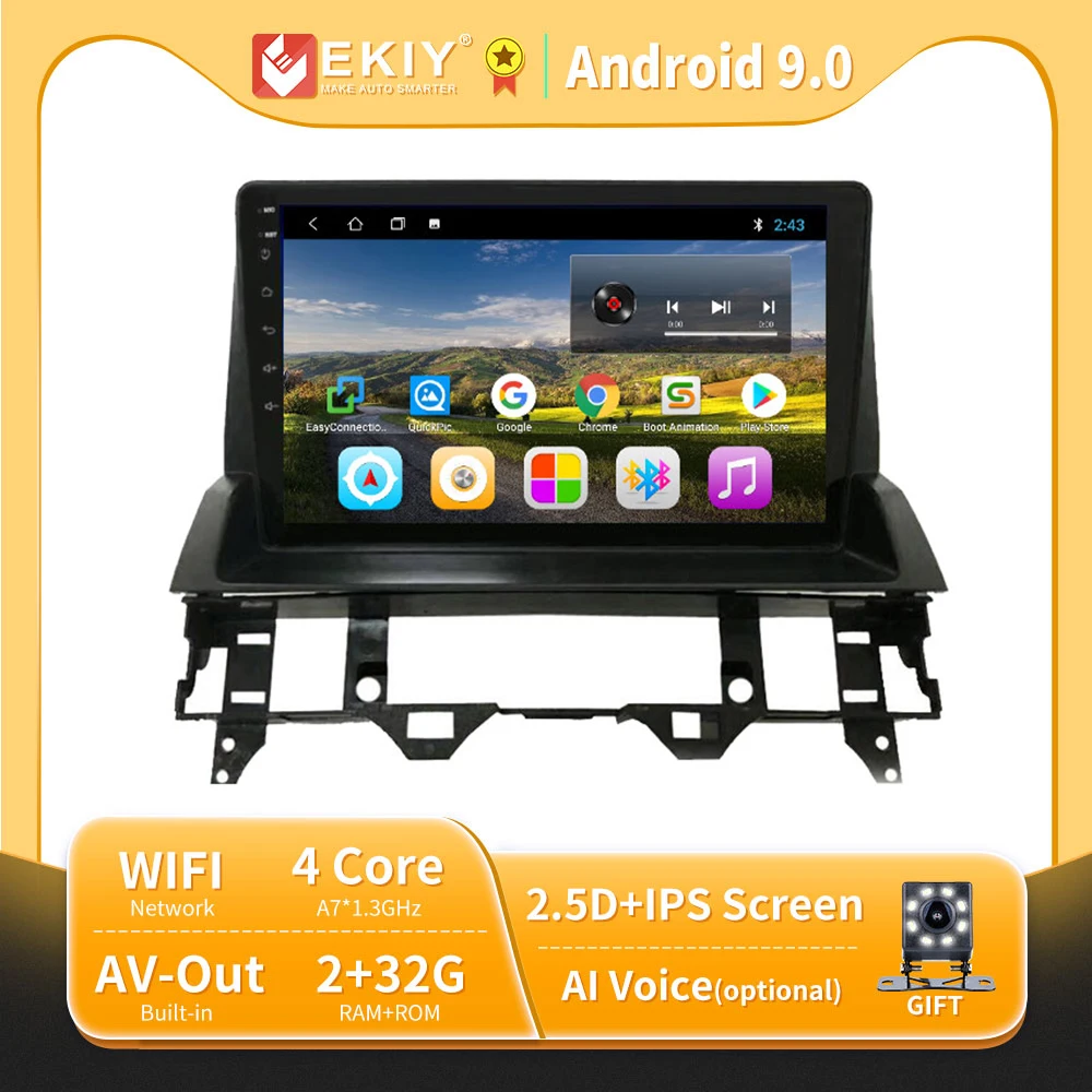 EKIY 9 ''IPS Android 0 автомобильный мультимедийный Dvd радио плеер для Mazda 6 2004 2014