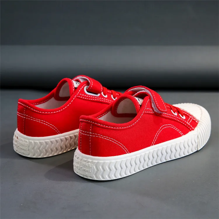 Red Autumn Fashion New Children Canvas ayakkabı Girls Sneakers Toddler Breathable Spring Kids Shoes For Boys Soft Casual Shoes - Цвет: Red