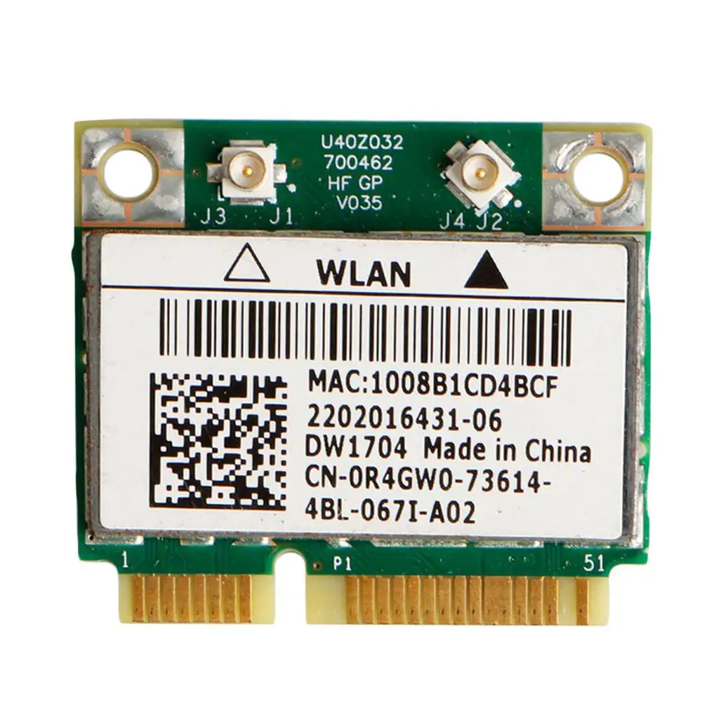 DW1704 R4GW0 BCM943142HM  Wi-Fi 300 / Bluetooth-  4, 0 MiniPCI-E 1