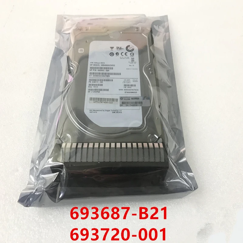 

Original New HDD For HP 4TB 3.5" SATA 6 Gb/S 64MB 7200RPM For Internal HDD For Server HDD For 693687-B21 693720-001