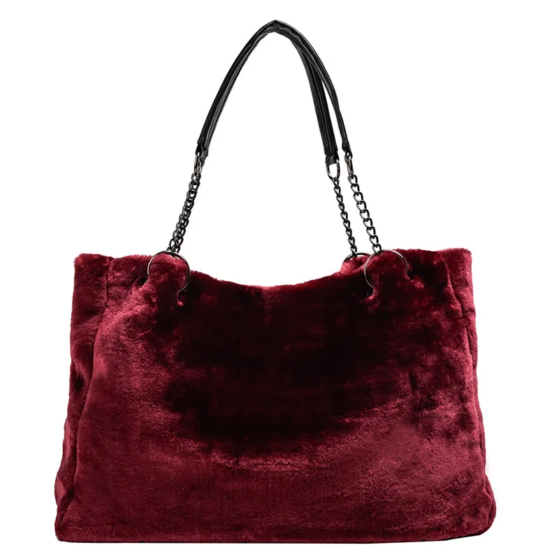 

High-quality New Plush Handbags 2020 Autumn European and American Fashion Handbags Large Bags Korean Ladies Shoulder Bags