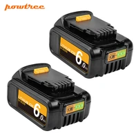 powtree dcb200 20v 6000mah replacement battery compatible with dewalt 20v and 18vot max xr tools for dewalt