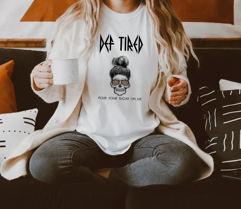 

Футболка женская с изображением уставшего скелета из чистого хлопка, повседневный смешной девиз со слоганом графики, винтажный топ с цитат...