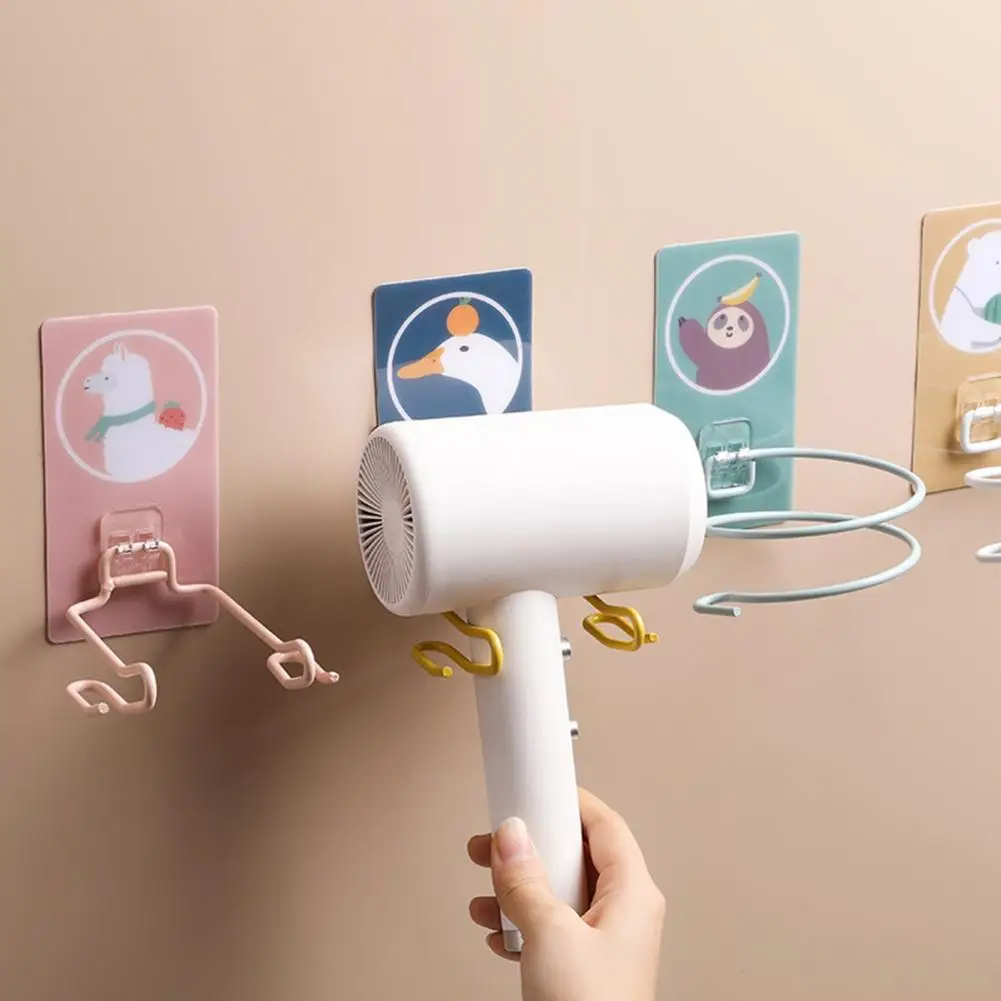 

Hair Dryer Holder Wall Mounted Self-adhesive No Drilling Wide Application Hair Dryer Rack for Bathroom
