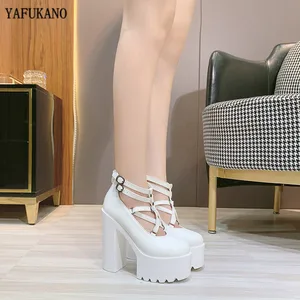 Женские туфли-лодочки на ультравысокой платформе 14 см, пикантные модельные туфли для ночного клуба, Подиумные туфли на высоком каблуке с узкими лентами