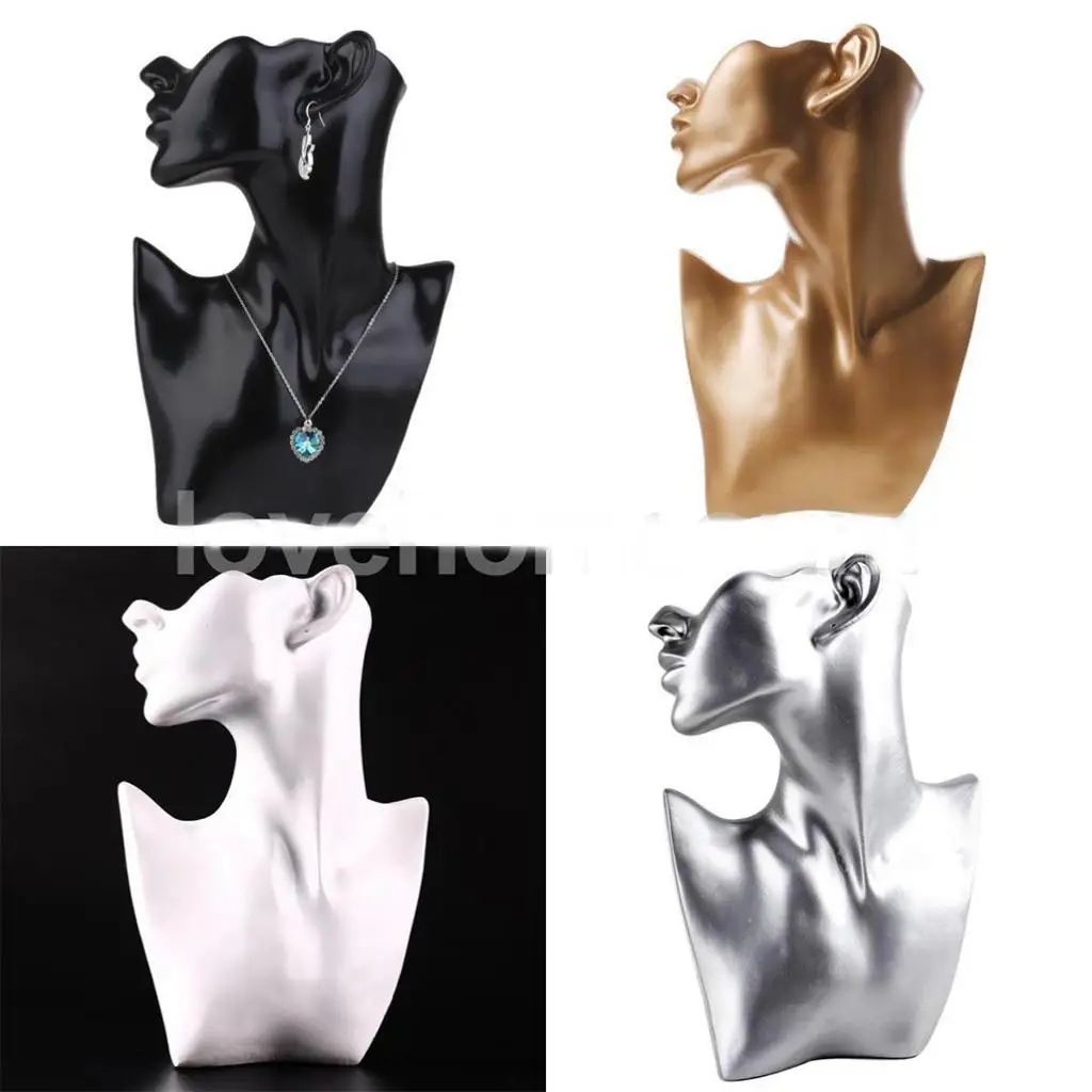 

Resin Mannequin Head Bust Stand Choker Necklace Earrings Jewelry Rack Display