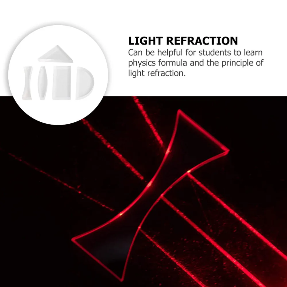 

5pcs Transparent Physical Optical Lens Concave Convex Lens for Physics Teaching
