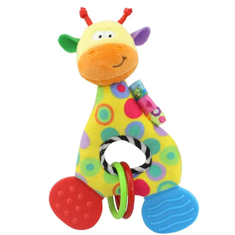 

Giraffe Owl Fish Monkey Animal Stuffed Doll Soft Plush Rattle Newborn Baby Toy