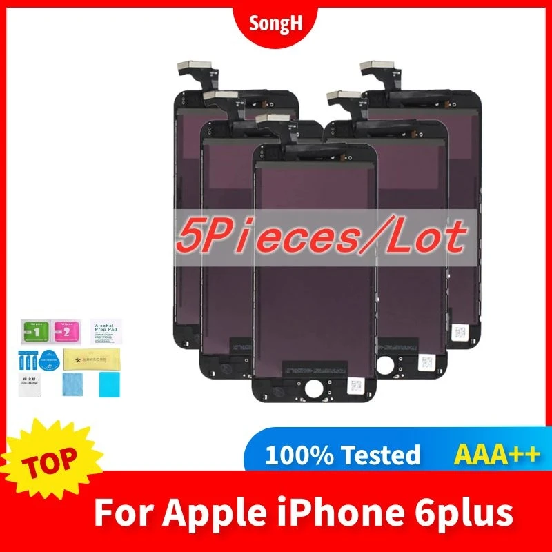 

5 Piece AAA+++LCD Display For iPhone 6 Plus LCD Touch Screen Digitizer Assembly Replacment Parts free shipping