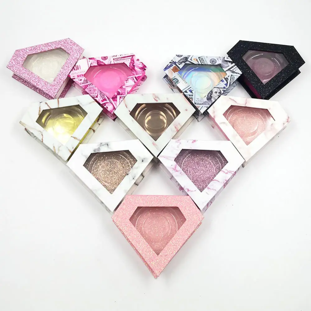 

Diamond Lash Boxes Glitter Eyelash Box With Lash Holders Pink Boxes For Lash
