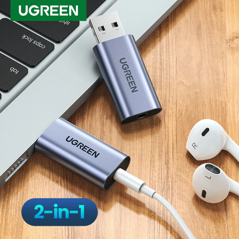 Звуковая карта Ugreen Usb 3 5 мм аудио интерфейс внешняя звуковая для наушников