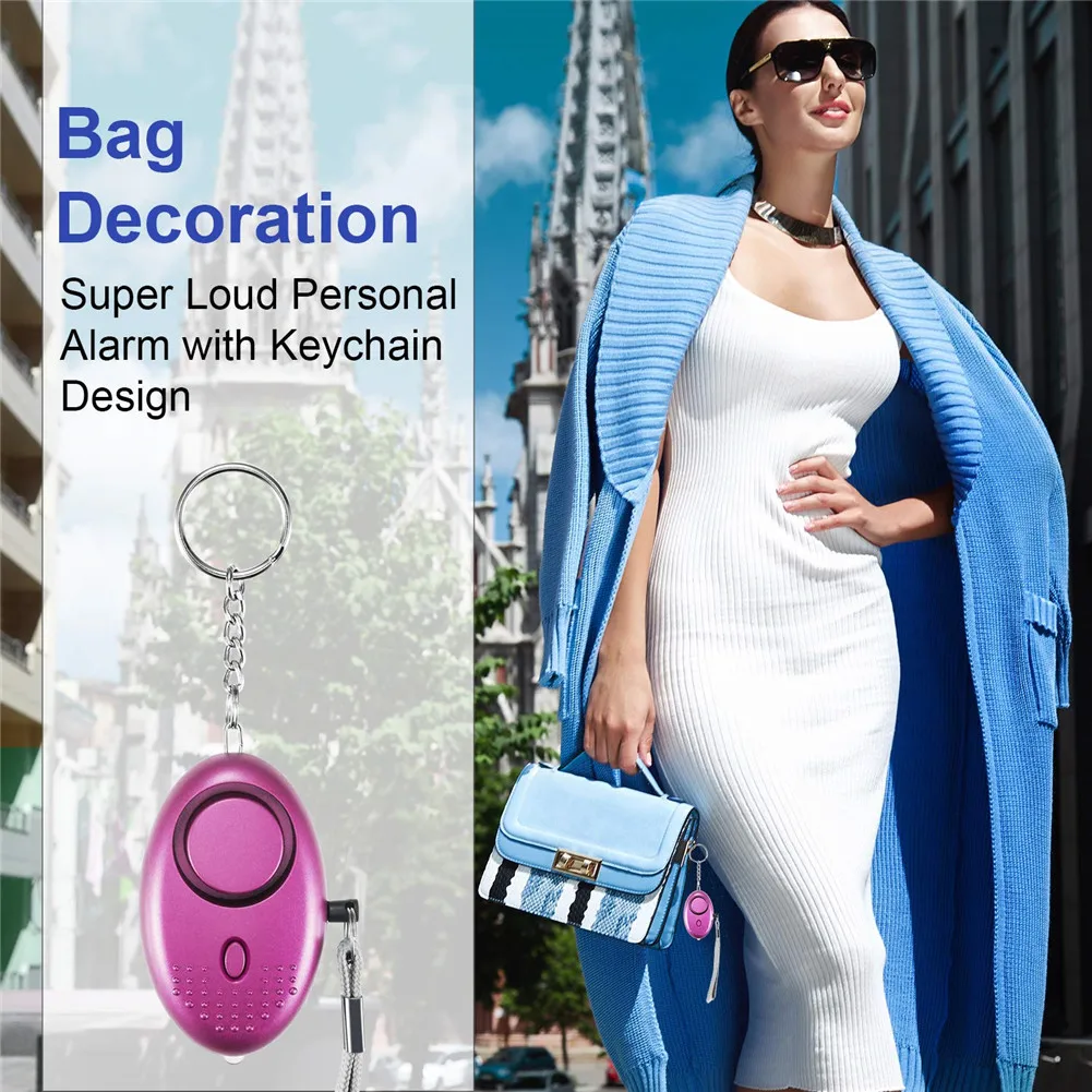 

130 db Safesound Personal Security Alarm Keychain Safety Emergency for Women Kids Girl, Self Defense Electronic Device as Bag De