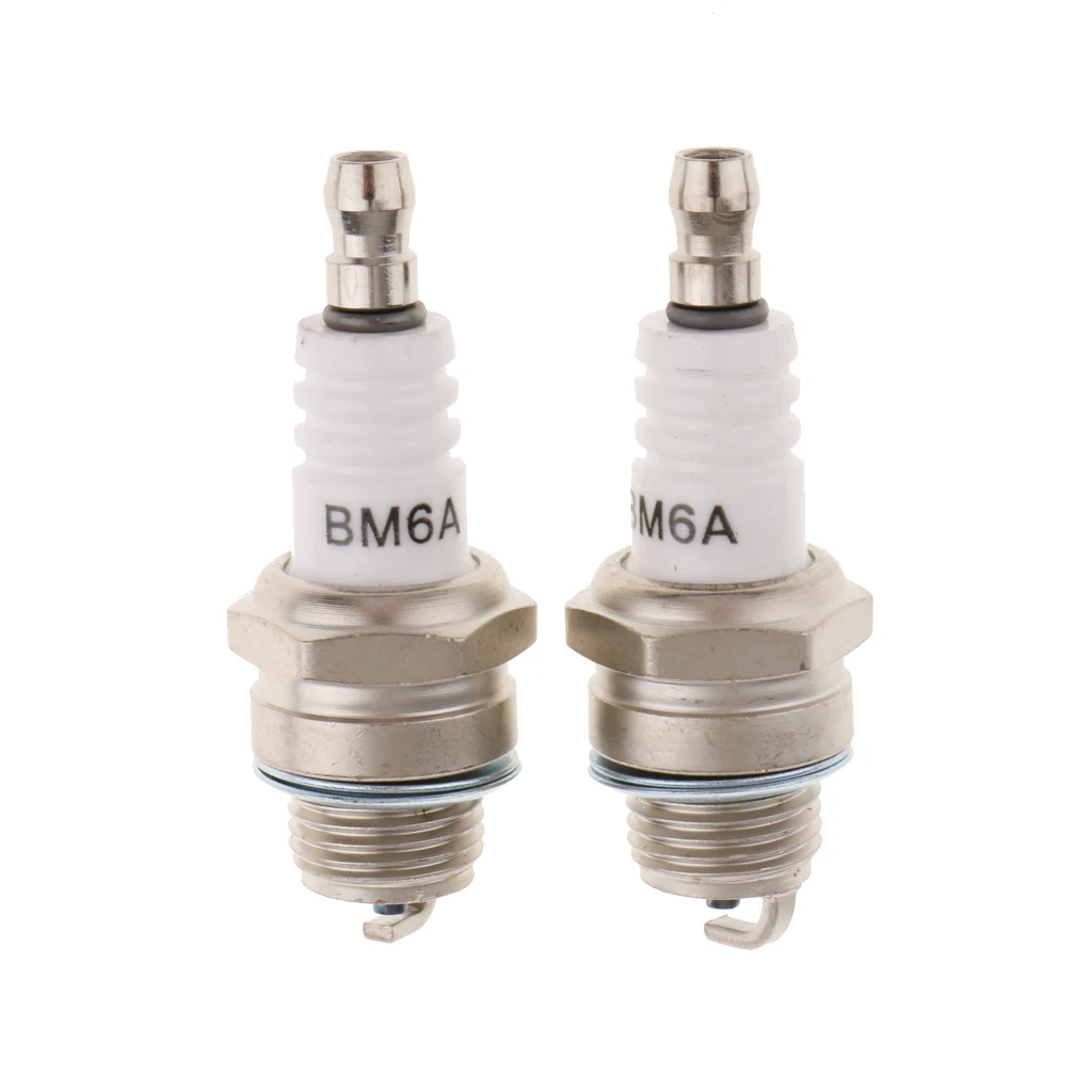 

2 Pcs BM6A Spark Plug Glow Plug Standard Spark Plug Small Engine Replacement For Chainsaw Lawn Mower Strimmer M7/L7T/CJ8/1560