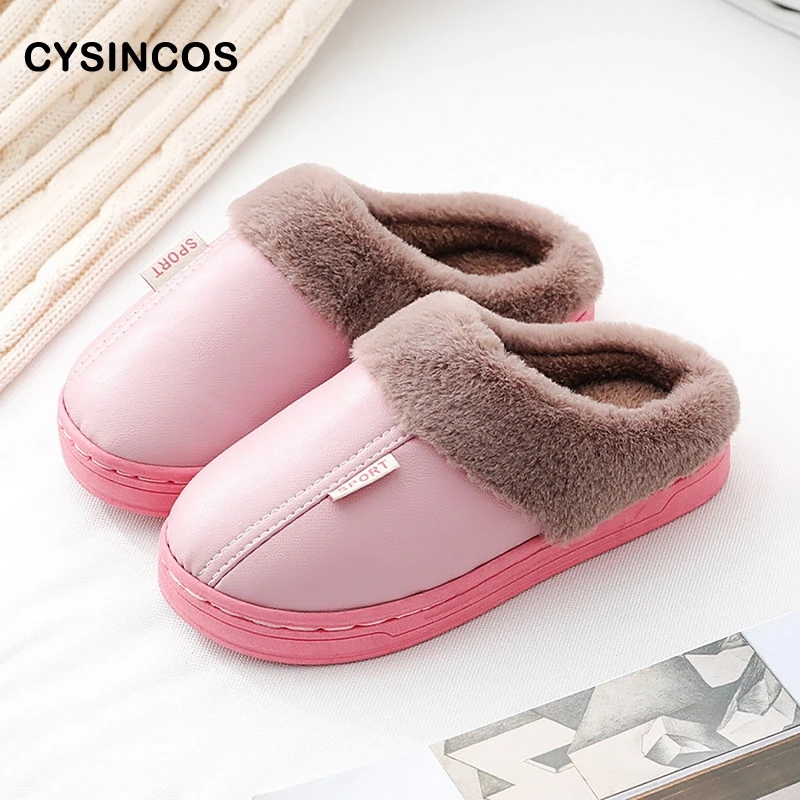 

Baby Girls Cotton Slippers 2021 New Winter Waterproof Children's Fur Plush Slippers Boys Home Indoor Shoes Furry Kids Slippers
