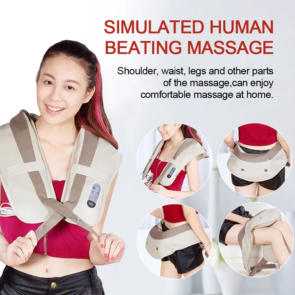 

4D Electric Cervical Spine Massager Massage Shawl Multifunctiona Neck and Back Massager Kneading Massage to Relieve Back Fatigue