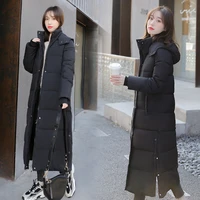 dimi long knee cotton padded jacket winter coat down parka detachable hat 2021 new winter jacket korean loose thickened