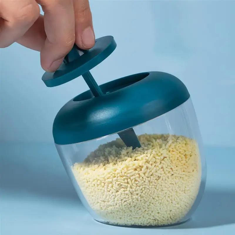 

1 Piece Food Seasoning Container Plastic Spice Boxes Jar Household Wide Mouth Seasoning Bottle With Spoon Kitchen Spice Tools