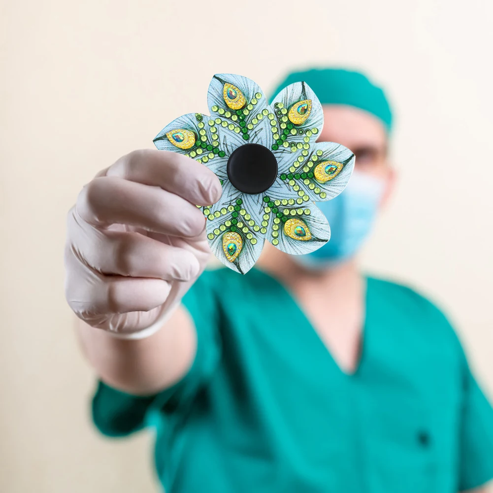 Двусторонняя алмазная живопись Спиннер на кончик пальца Стразы AB кристалл