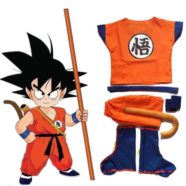 Детские рубашки с изображением Драконий жемчуг Sun Goku Master Roshi Broek Jas/pruik/staart