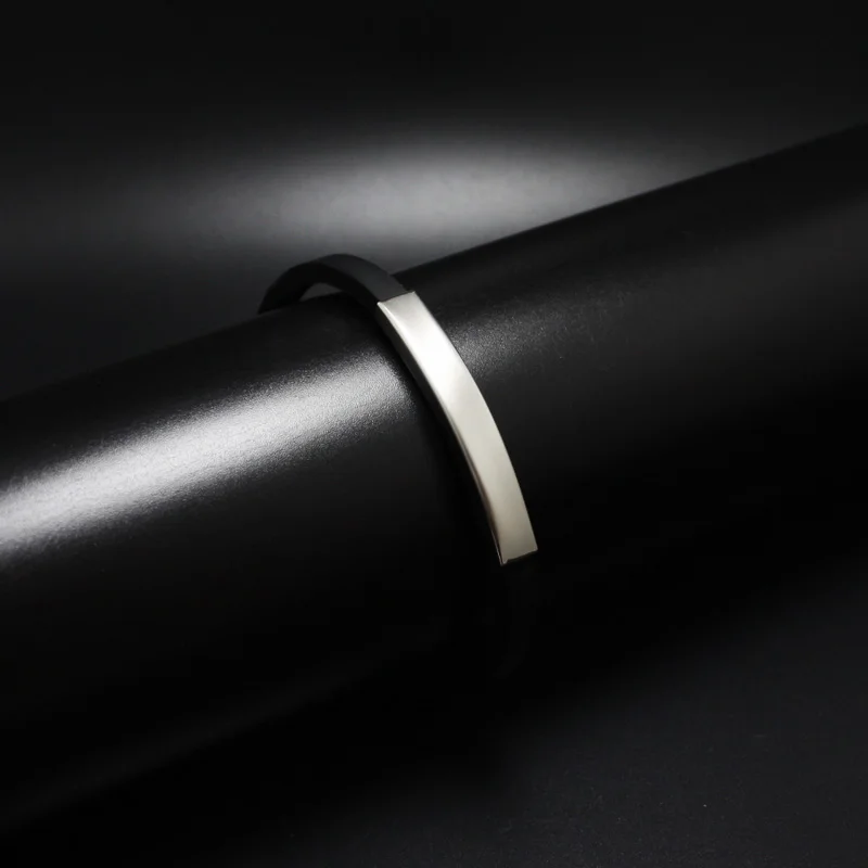 Модные ювелирные изделия силиконовая резина посеребренный бар 215 мм Нержавеющая