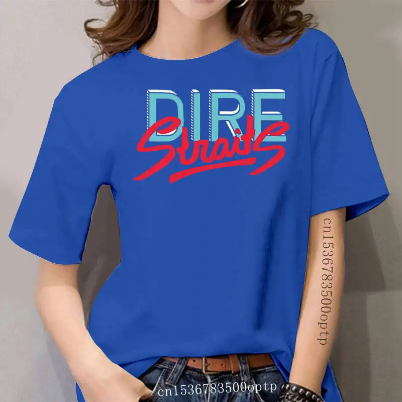 

women Dire Straits Band Logo Classic Short Sleeve Tee Black