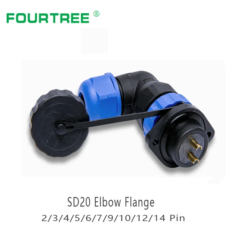 Локоть SD20 водонепроницаемый соединитель проводной кабель IP68 штекер и гнездо