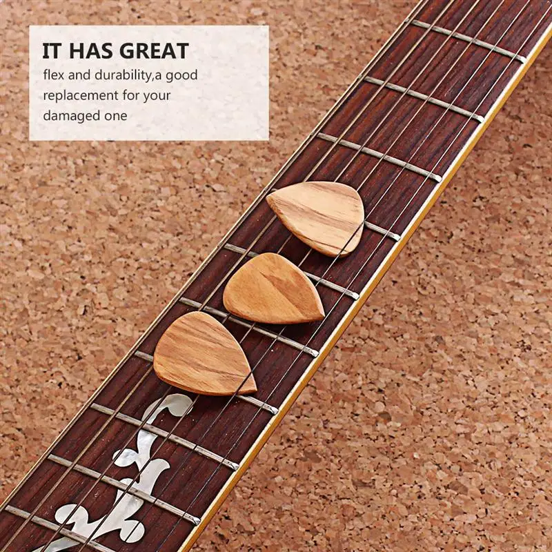 Гитарные медиаторы 3 шт. прочные плектры из дерева оливкового детали для гитары