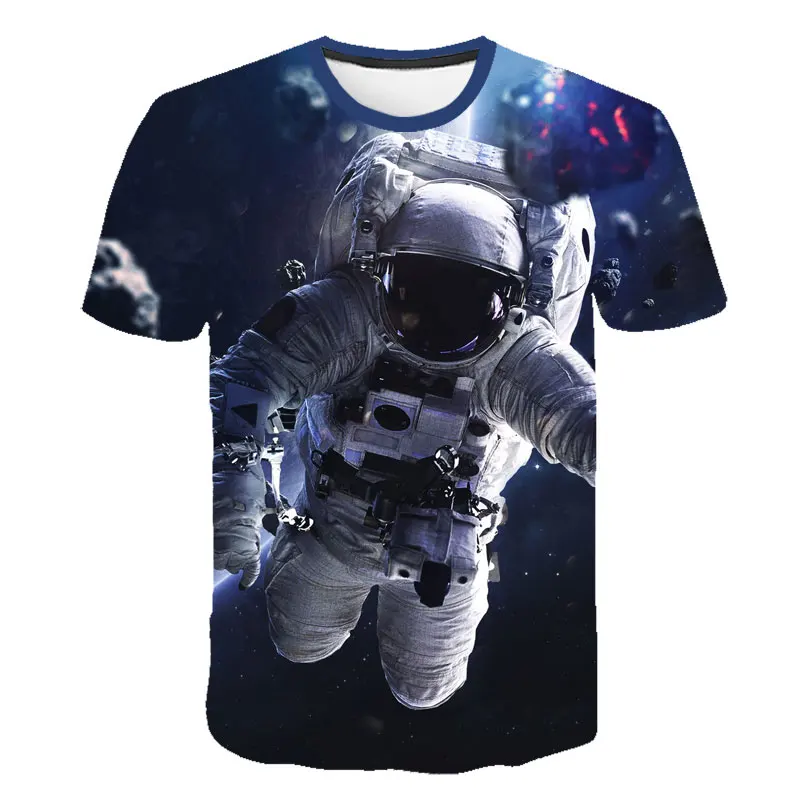 

New 3D Space Astronaut graphic t shirts Men Summer Breathable Fashion Funny O-Neck T-shirt Interesting Universe Pattern t-shirt