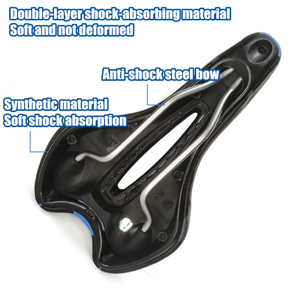 Одноместное мягкое амортизирующее седло для велосипеда нескользящее гелевое