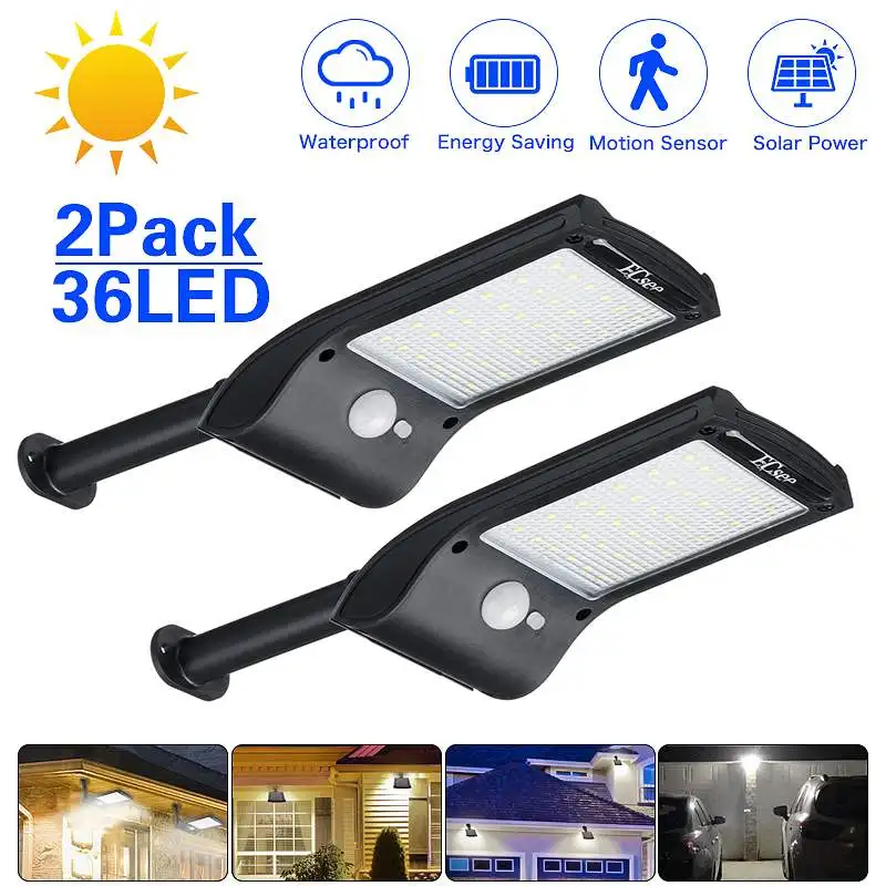 36 светодиодный уличный фонарь на солнечной батарее автоматический светильник с