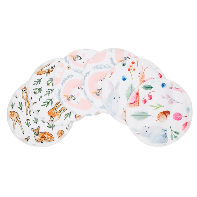 Rainbow & Iris-almohadillas de lactancia reutilizables para mujer, almohadillas de lactancia lavables, absorbentes e impermeables, 6 piezas, 12CM-4