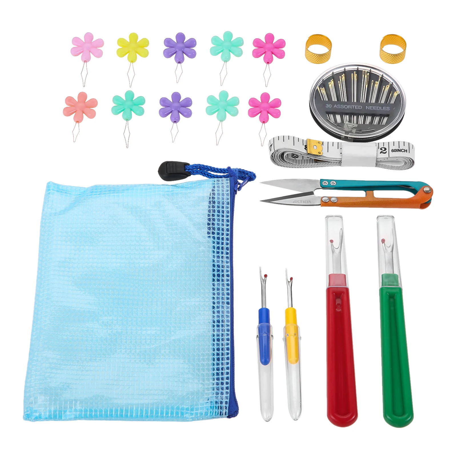 

49Pcs/Set Sewing Tool Kit for Home Tailor Store Self-Threading Hand Sewing Needle Flower Needle Threaders Creative Gift Tool Kit