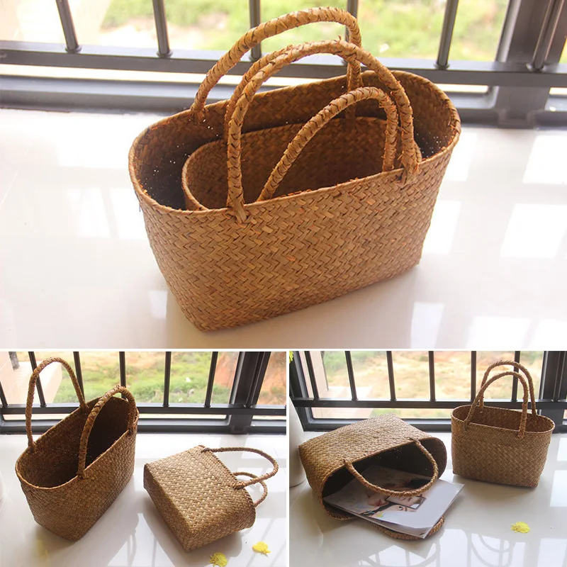 Seaweeds Woven Basket Flower Garden Succulent Bag Crafts Storage StockHome &amp Organization St | Дом и сад
