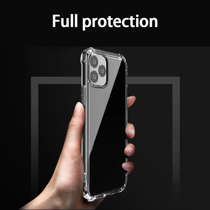 

Shockproof Drop-proof Phone Case for iPhone 11 Pro Max XS Max XR X 8 7 6 6s Plus Transparent Phone Cases Soft Lite Cover