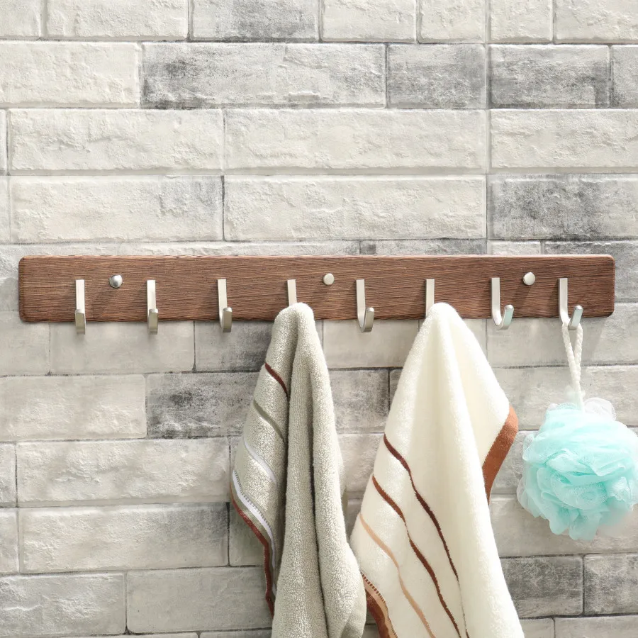 

Ванная комната Полотенца крючок Нержавеющая сталь Полотенца держатель деревянная полированная двери настенная вешалка Полотенца вешалка...