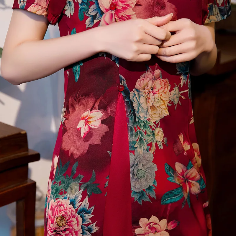 Улучшенное винтажное платье для матери аозай Ципао банкетов среднего и старшего