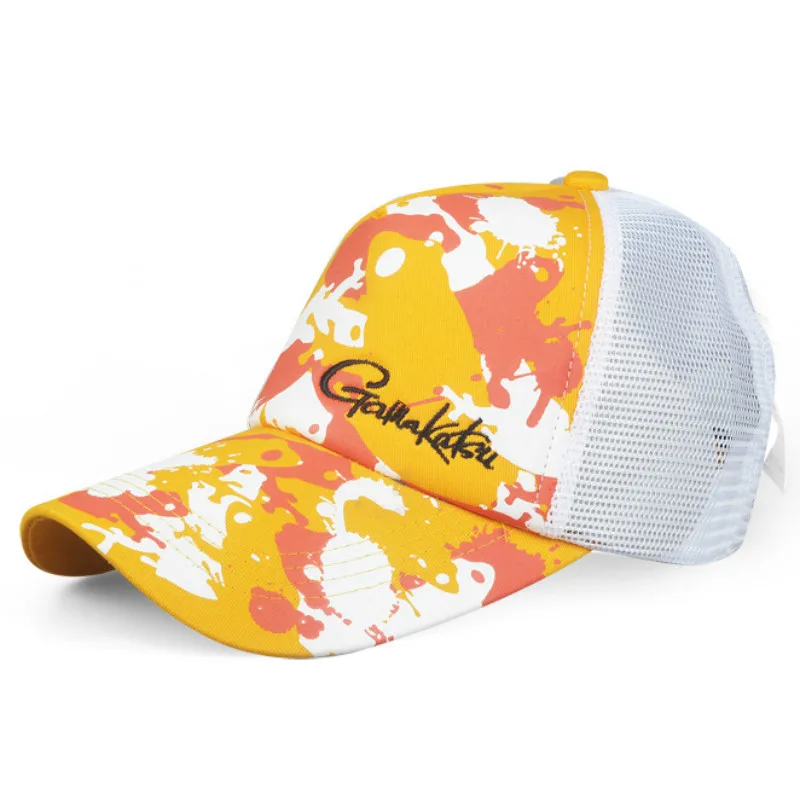 

Gamakatsu Summer Men's for Sunbonnet Fishing Hat Printing Outdoor Sun Protection Hiking Cap Riding Hat Quick Dry UV Protection