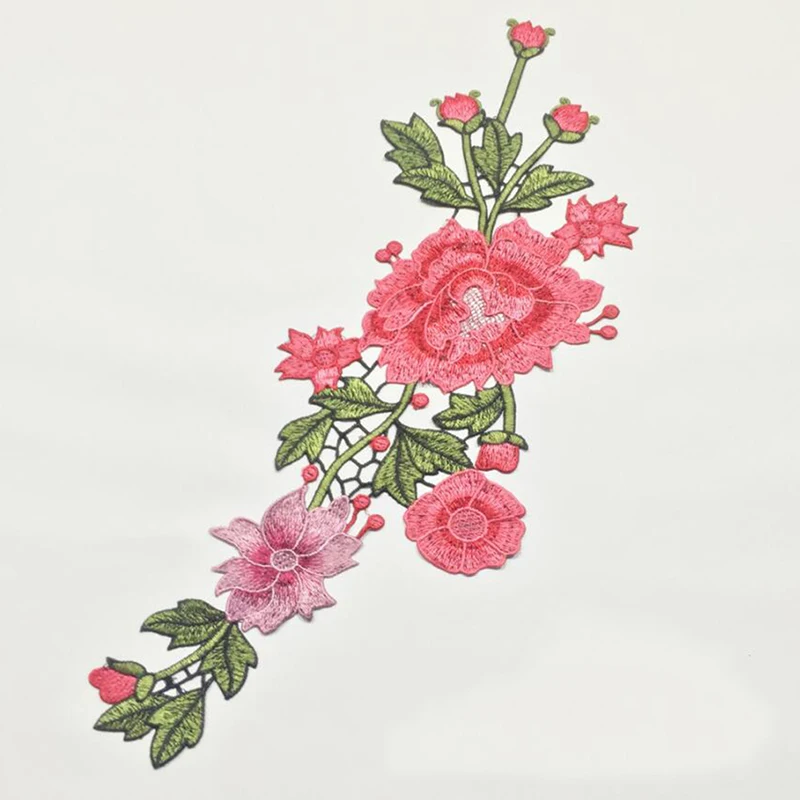 Сделай Сам Вышивка Ткань Роза кружевной воротник Швейные наклейки Кружева